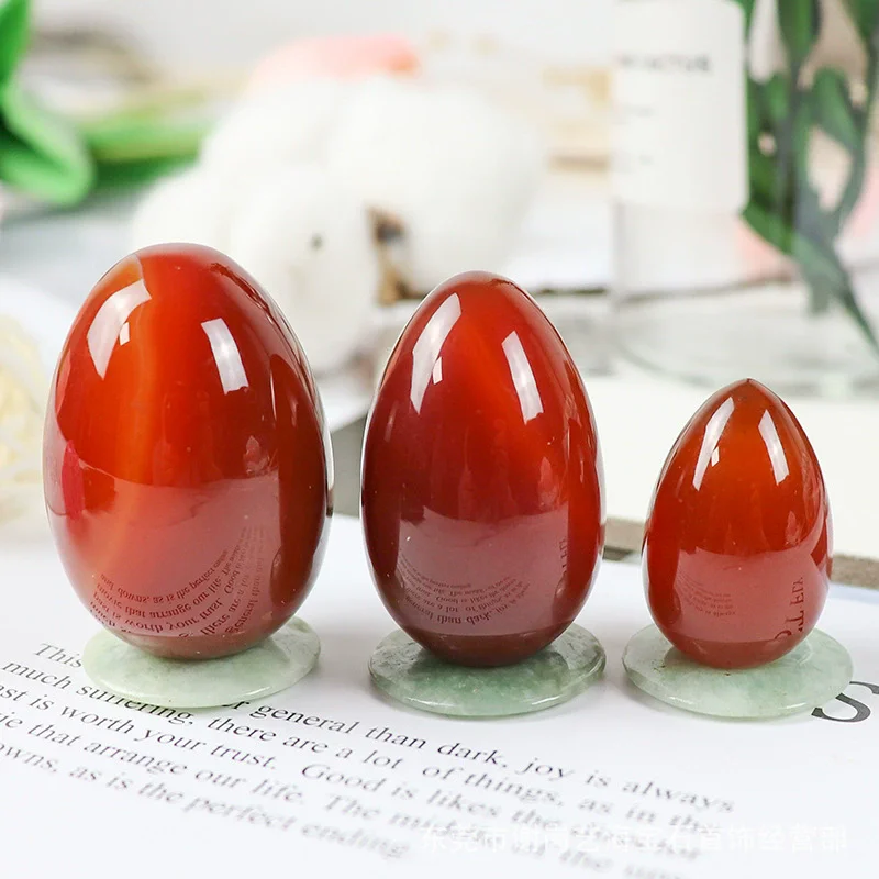 

Red Agate Jade Yoni Egg Undrilled Jade Egg Massage Ball Vaginal Muscle Firming Women Pelvic Kegel Exerciser Jade Massager