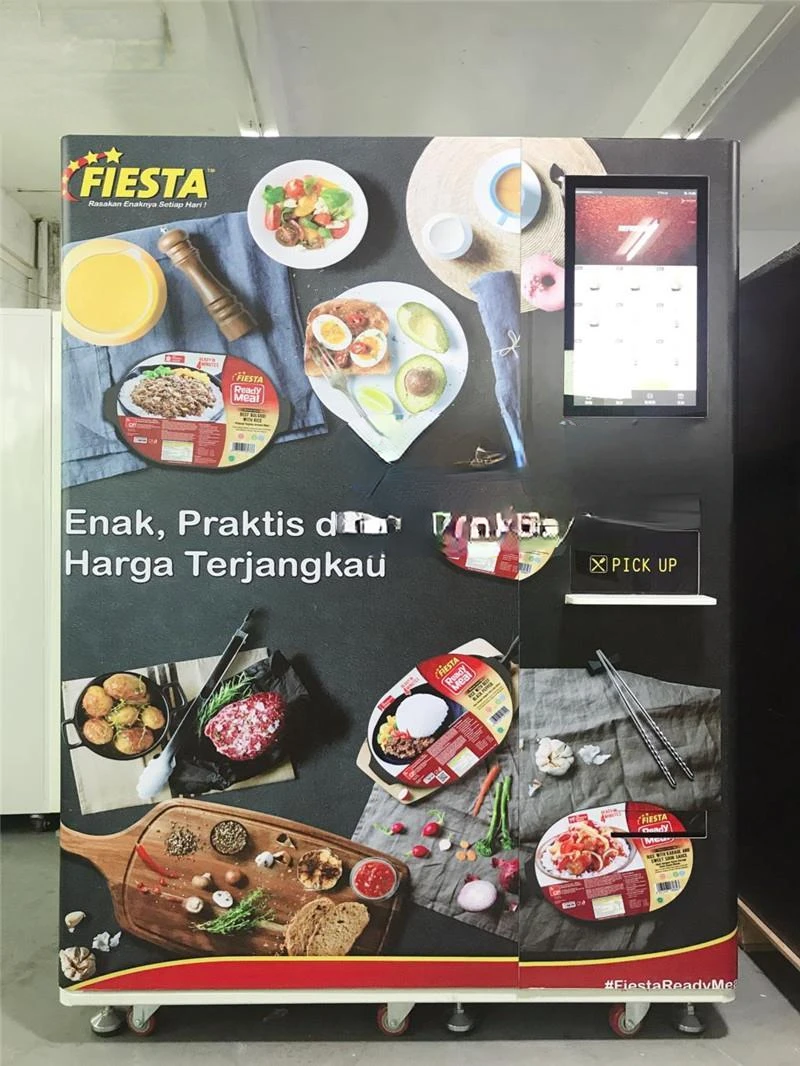 Hot and Frozen Food Vending Machine, Bill Cash e Card Reader, 21.5 Polegada Touch Screen