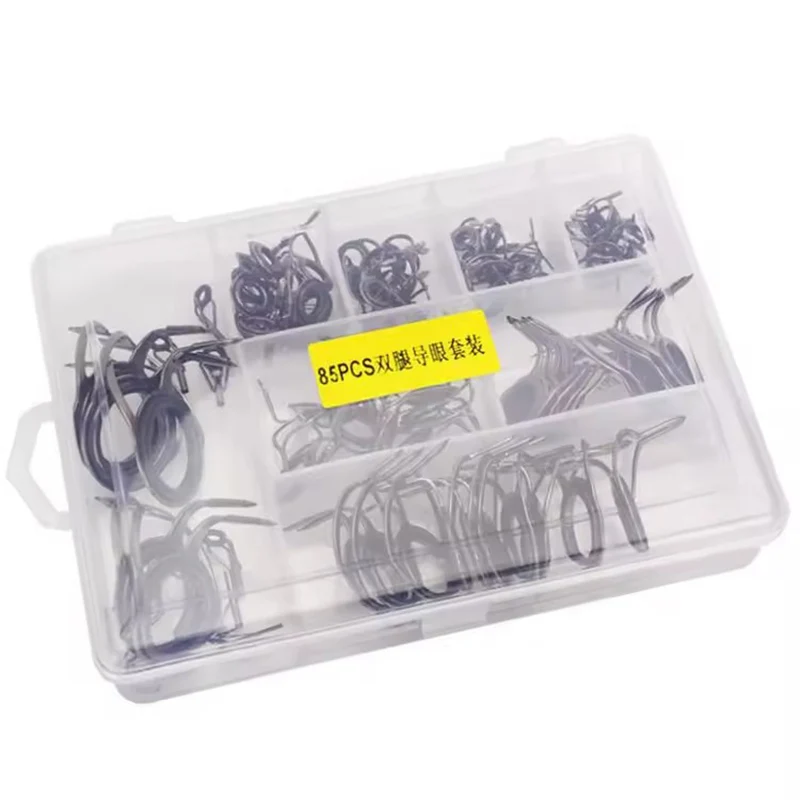 WEIHE 75PCS Accessories High Carbon Ceramic Double Legs Fishing Rod Eye Guides Combo