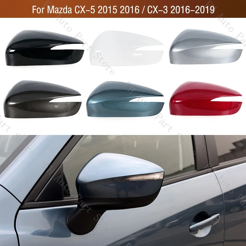 Car Wing Door Side Rearview Mirror Cover House Lid Cap Shell For Mazda CX-5 CX5 2015 2016 / CX-3 CX3 2016 2017 2018 2019