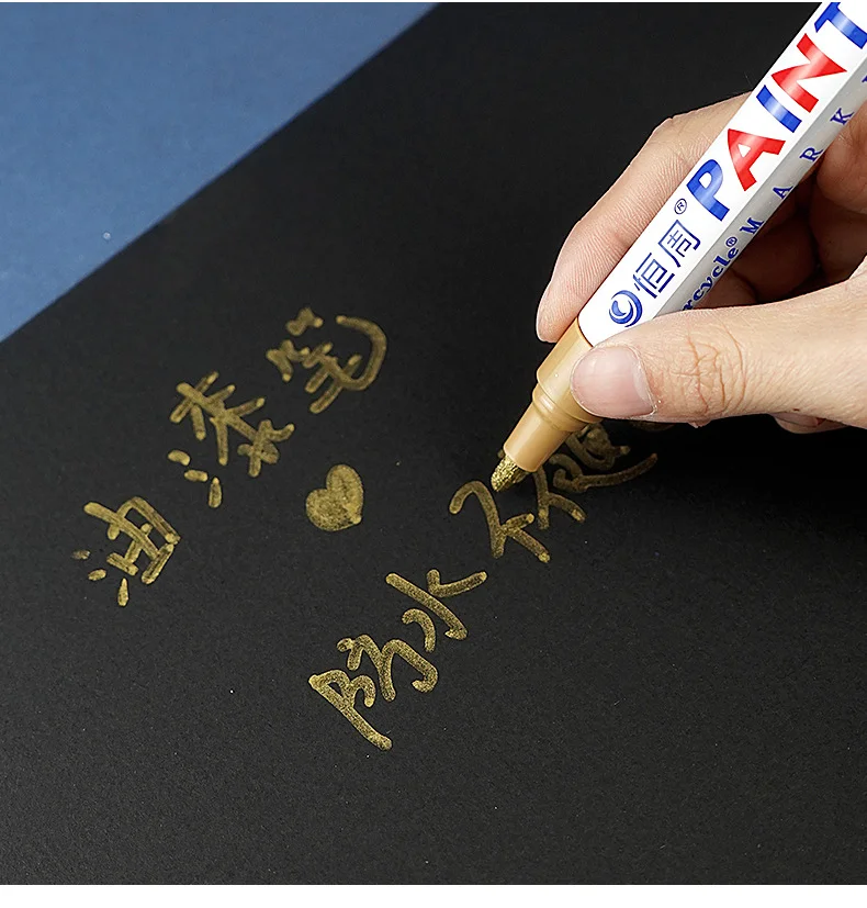 1/3/6/12 Colors Permanent Paint Marker White/Gold/silver Markers for Car Tire Tread Rubber Fabric Paint Metal Paint Marker Pens view 6