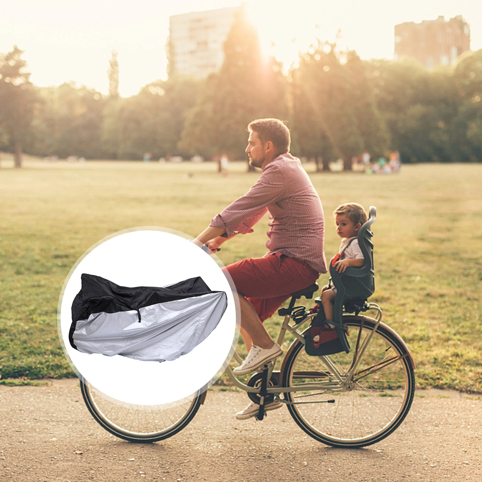 

Universal Bike Cover Waterproof Outdoor Anti-Theft Lock Holes Black Lightweight Durable Dustproof For Electric Bikes Motorcycles