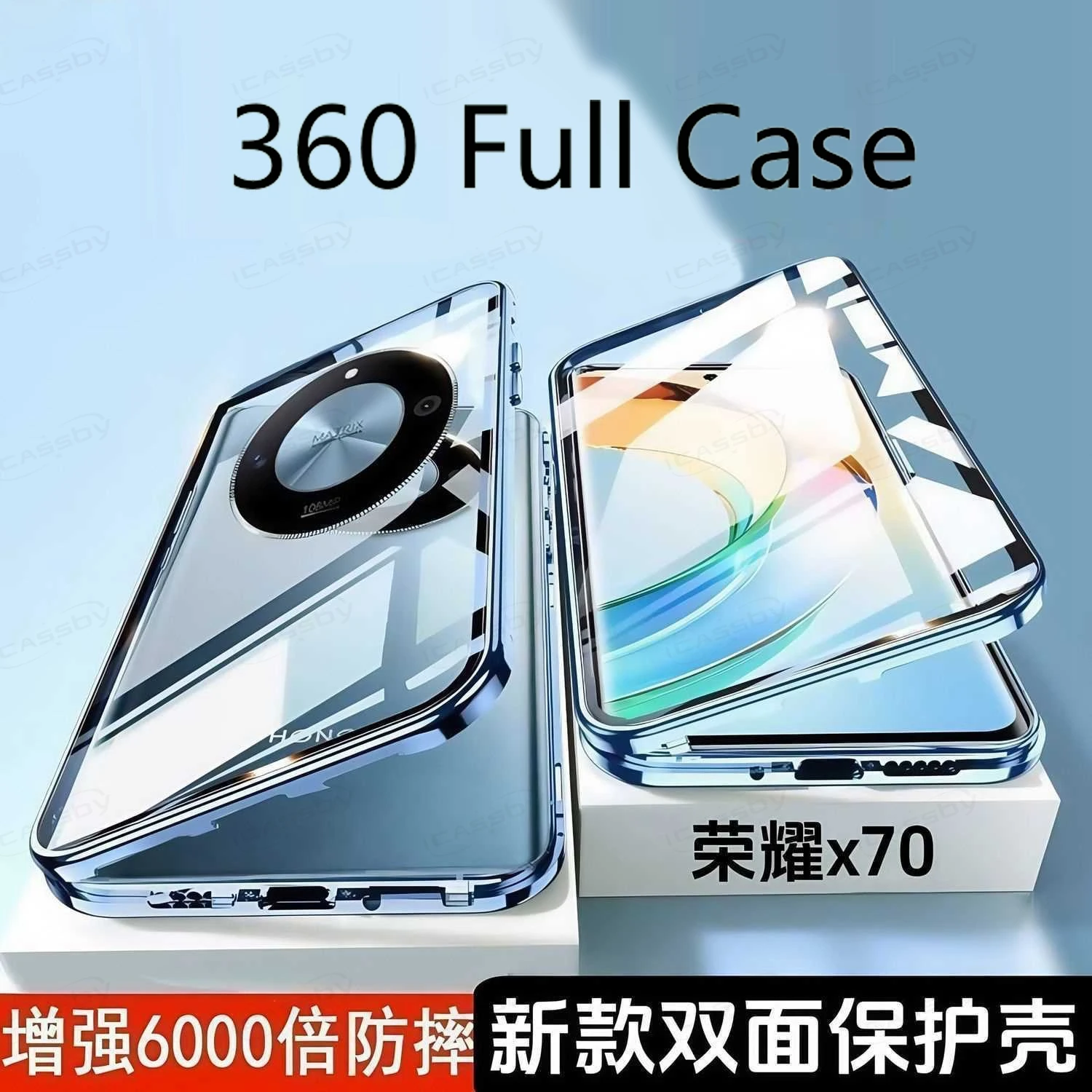 

360-двусторонний стеклянный чехол для телефона Honor X70 5G MTN-AN00 MTN-AN80 с металлической магнитной защитной линзой для Honor X70, чехол