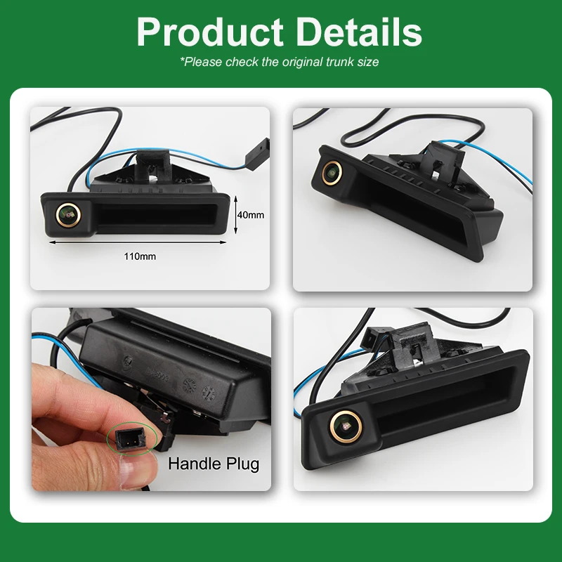 Vehicle AHD 1080P Car Reverse Backup Trunk Handle Camera for BMW E60 E39 E90 E82 E61 X1 E84 X5 E70 E92 E91 3/5 Series E88 E93 X6