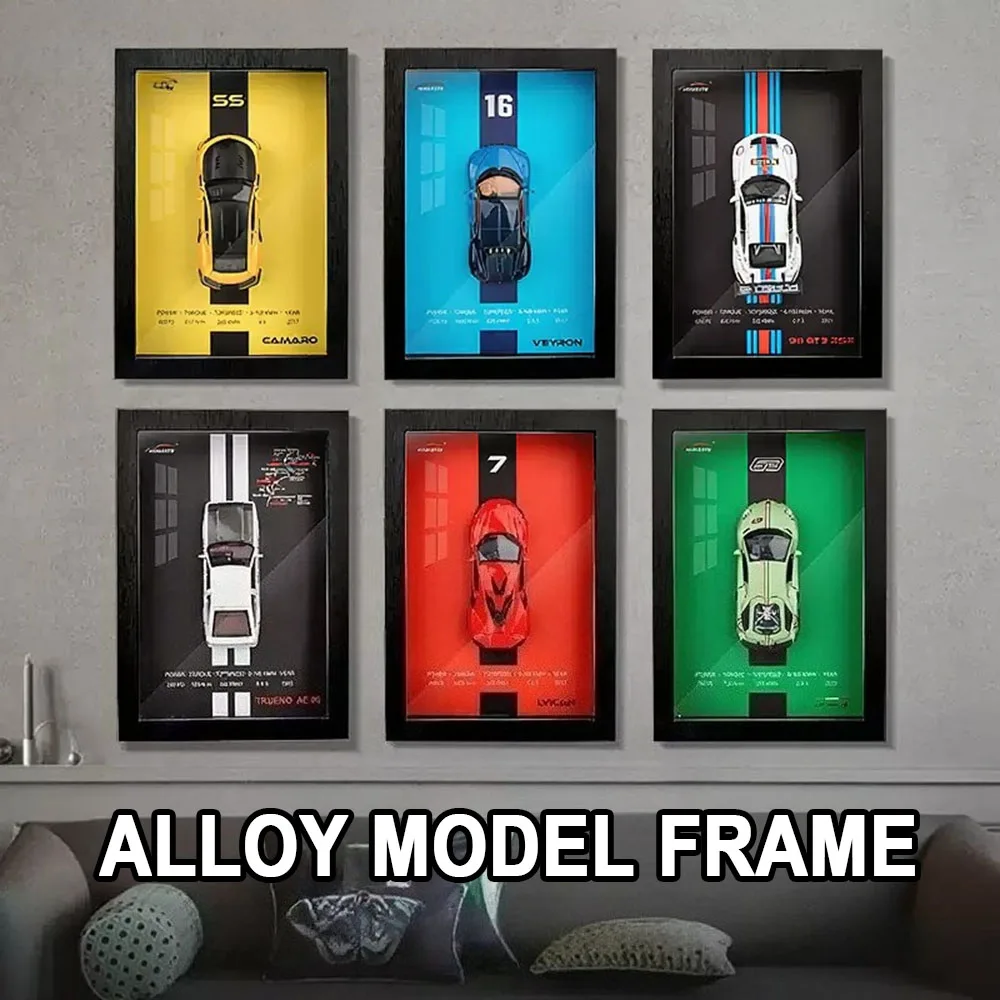 

1:32 Diecast Alloy Sports Car Model Toys Frame 3D Hanging Painting Living Room Decoration Acrylic Box Collect Boy Christmas Gift