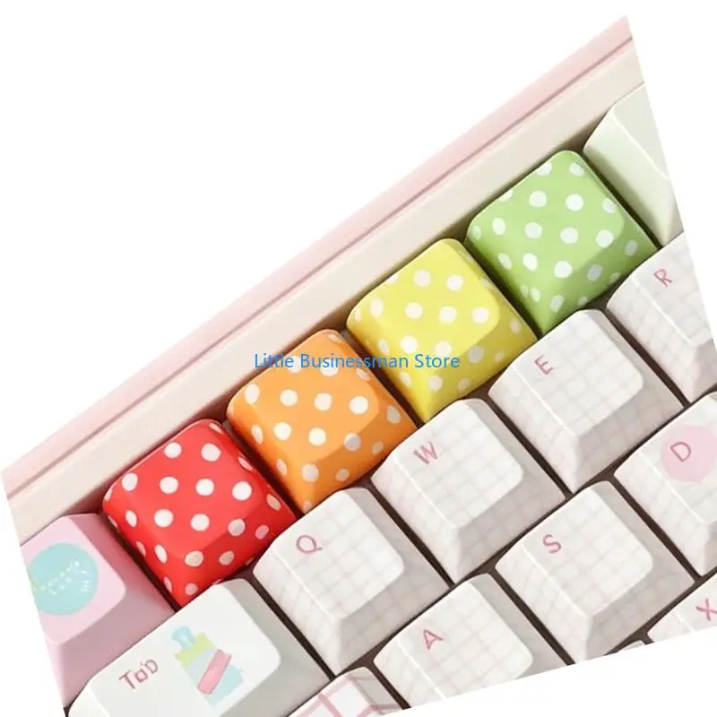 Gepunktetes Tastatur-Tastenkappen-Set für Schreibtisch-Styling, mechanische Tastaturen, Tastenkappen M76A – Detail 10