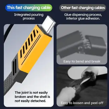 120W 三合一 MFi 線 機械式線 適用於 iPhone、三星、華為、小米等多埠多用途充電線 8 最佳銷售 120瓦電纜 - №5