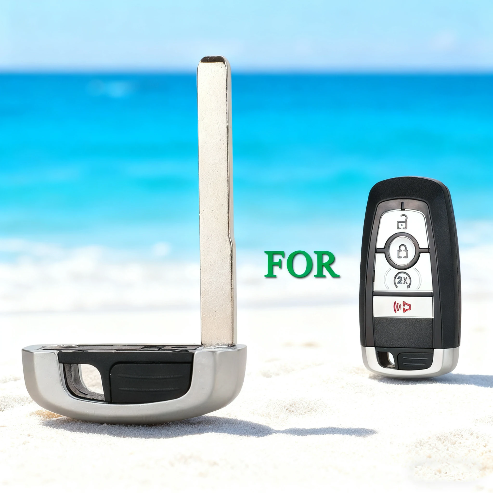 

jingyuqin Remote Smart Car Key Blade For Ford Mondeo EcoBoost 2017 2018 Uncut Blank Replacement