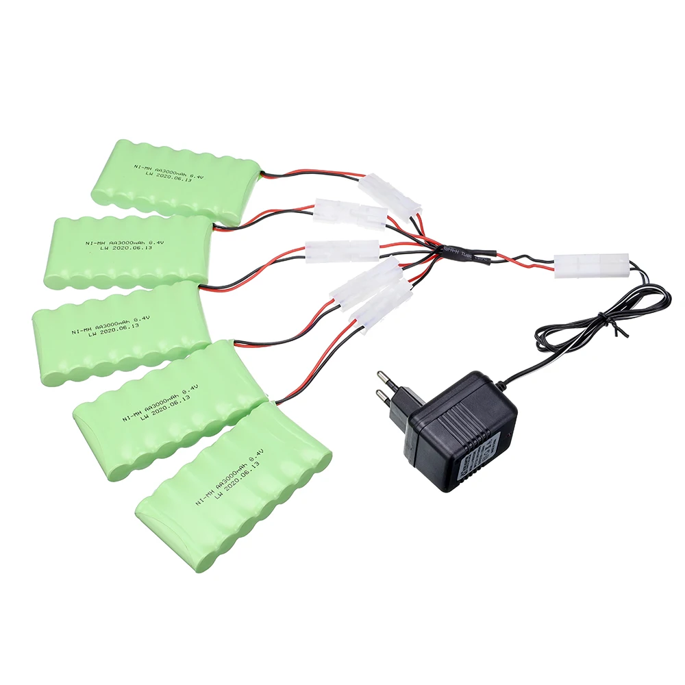 8.4v 3000mah NiMH Battery + charger For Rc Toys Cars Tanks Trucks Robot Gun Boat AA Ni-MH 8.4v Rechargeable Battery Pack