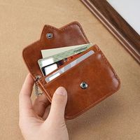 Purse PU Leather Car Key Chain Heart Shaped Multi-card Card Holder Lightweight Anti-magnetic Small Wallet Cash Coin Bag