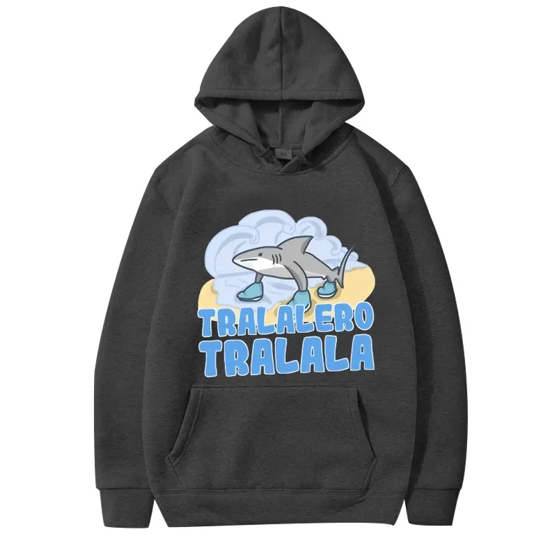 

Толстовка с капюшоном Tralalero Tralala Shark в стиле аниме для мужчин и женщин, топ с длинными рукавами, осенне-зимний теплый пуловер