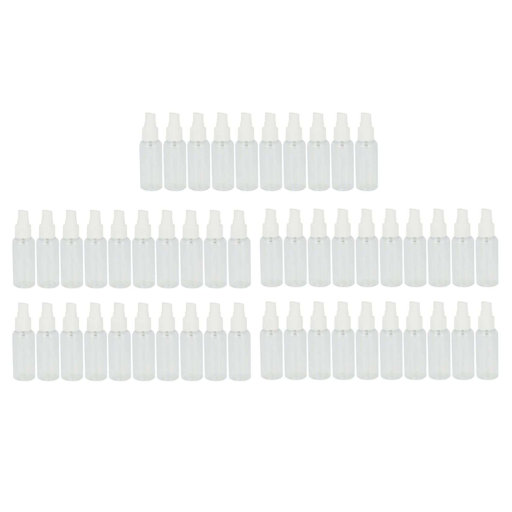 

50 Pieces 50Ml Spray Bottles Plastic Empty Refillable Atomiser Transparent Travel Bottle