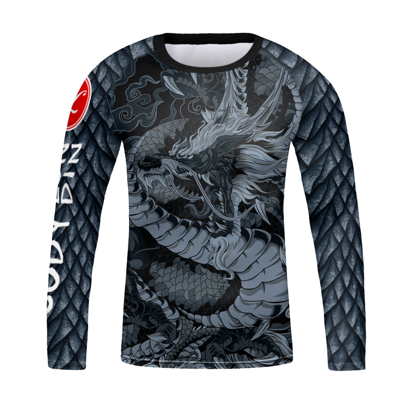 

Cody Lundin Bjj Rashguard Long Sleeve Child Muay Thai Tshirt Dragon Print Boys Exercise Uniform Sunscreen Compression Shirt Kid