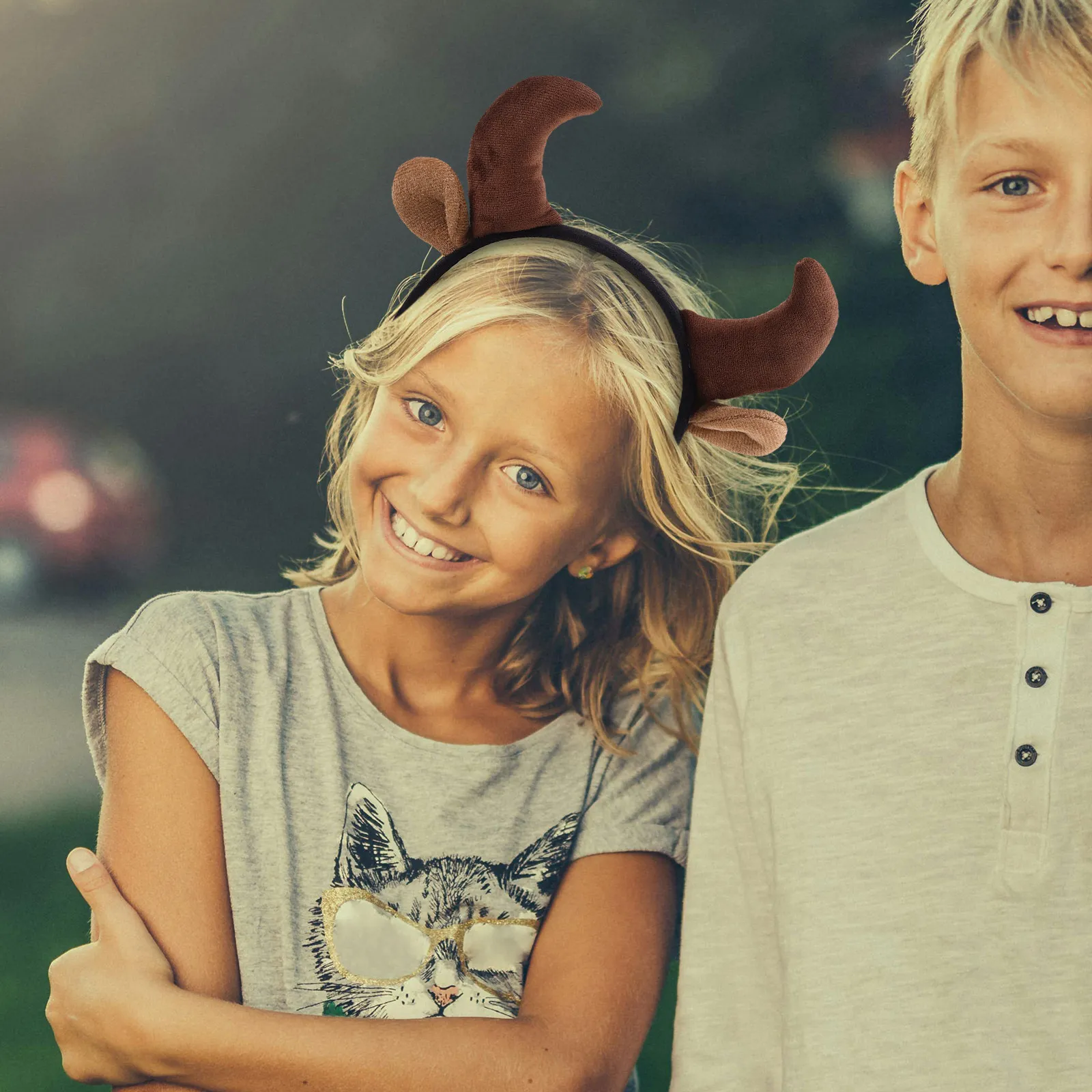 

Очаровательная повязка на голову в виде коровьих рожек для детских костюмов, забавная мультяшная повязка для волос, идеально подходит для умывания и ухода за кожей, для взрослых