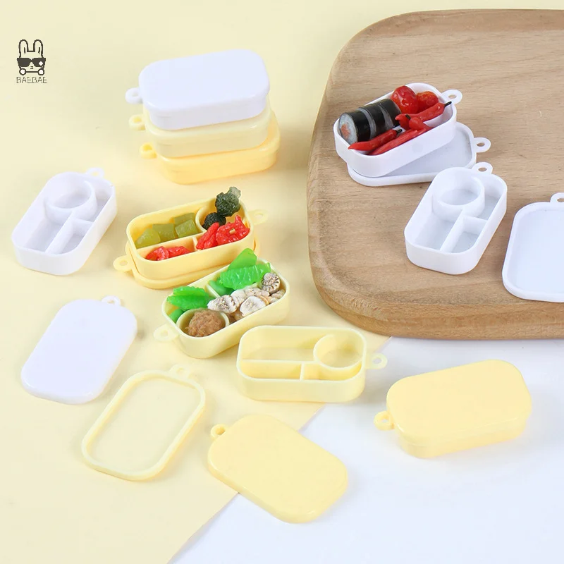 3Pcs 소형 인형 집 도시락 상자 인형 집 주방 음식 장식 액세서리 인형 집 장면 장난감