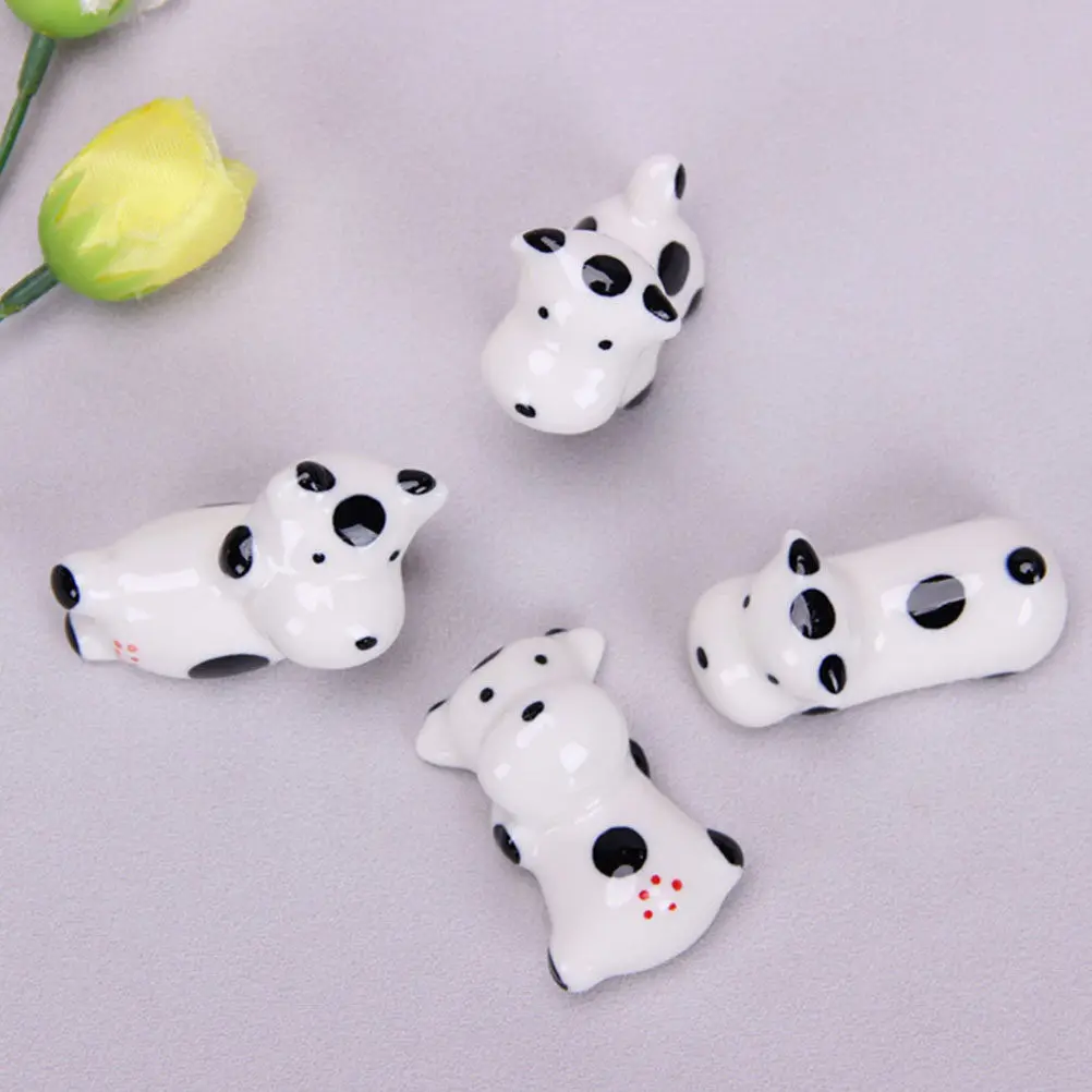 4Pcs Cute Cow Design Ceramic Chopstick Rest Holder Prevents Rolling Maintains Clean Table Spoon Fork Support Kitchen Tableware