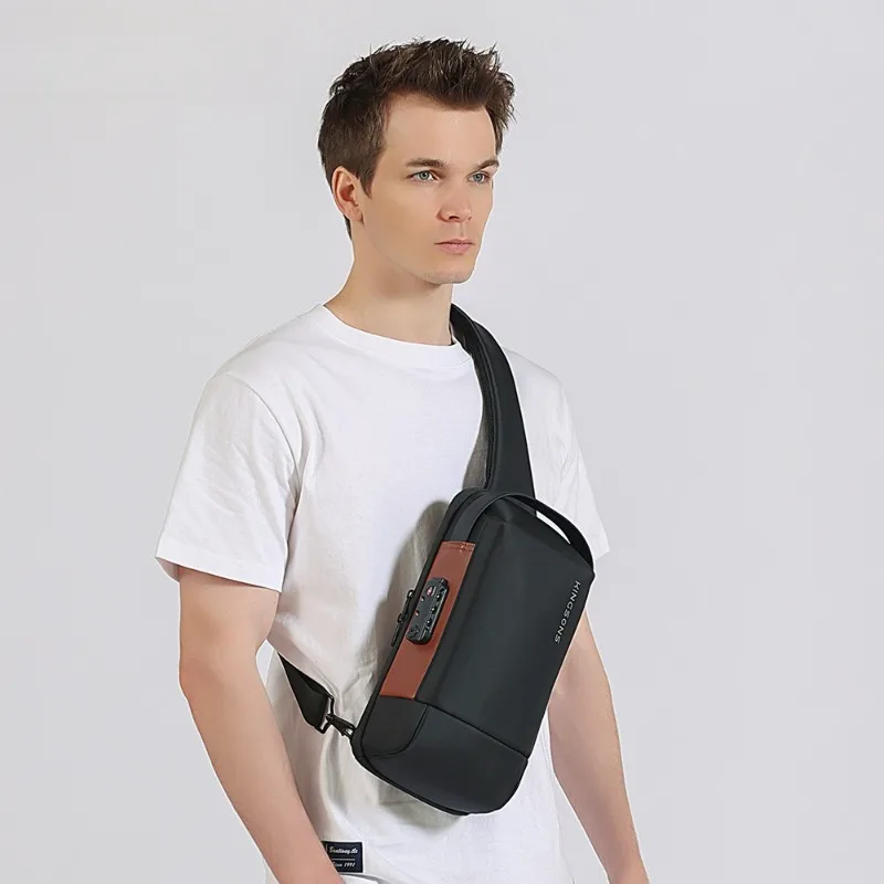 

Новая мужская сумка через плечо, деловая ультратонкая, уменьшающая вес, износостойкая нагрудная сумка, повседневная водонепроницаемая сумка для планшета.