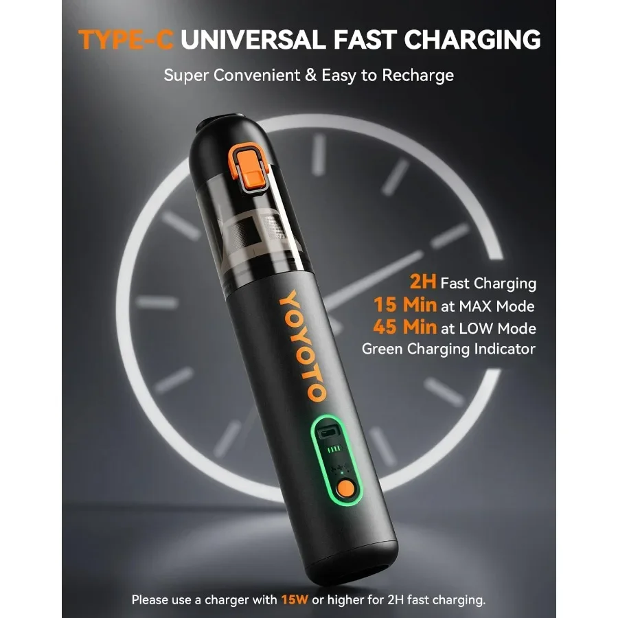 Car Vacuum, Handheld Vacuum Cordless with 21000Pa Powerful Suction & 3 Modes, 4-in-1 Portable Hand Held Mini Vacuum Cleaner Rech