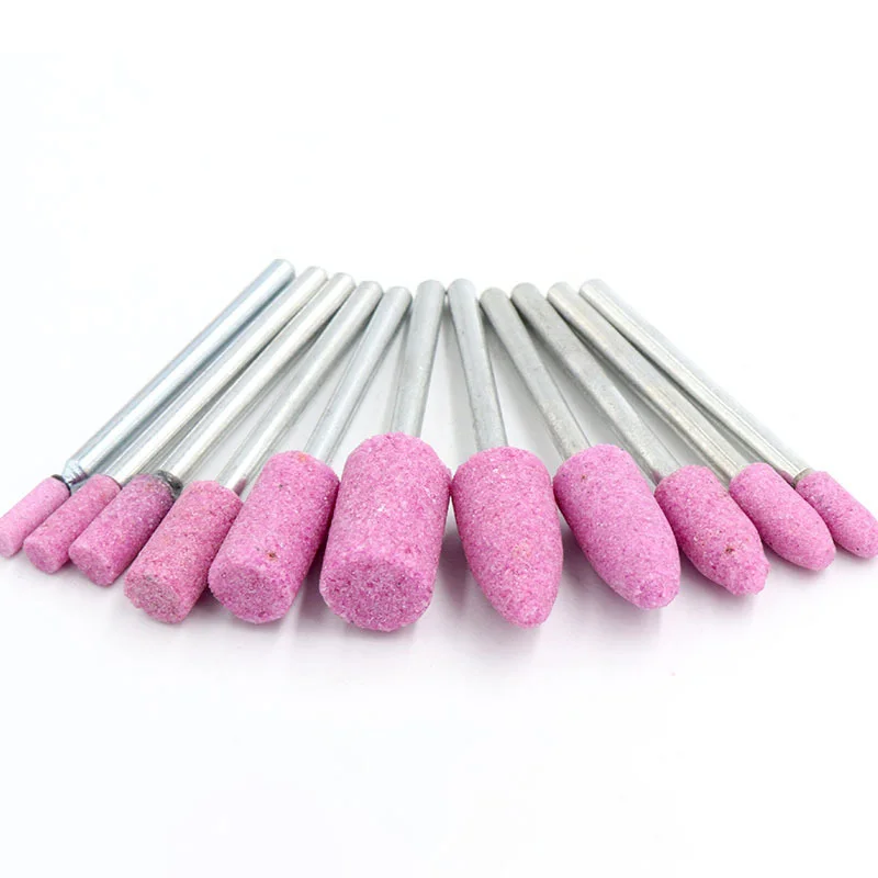 5/10/20/50Pcs OD 3/4/5/6/8/10mm 3mm Shaft Mounted Ceramic Grinding Head Polishing Abrasive Wheel For Dremel Rotary Power Tools