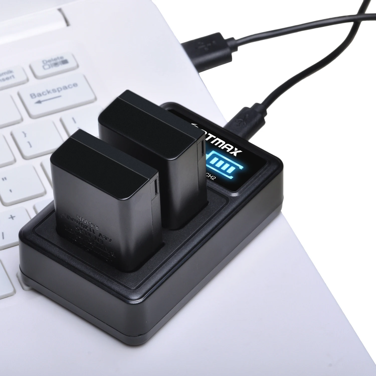 Batmax EN-EL25 EN EL25 Battery 2080mAh + LED Dual Charger for Nikon Z50, Z50 II, Z30,ZFC Camera MH-32 charger