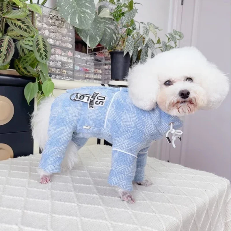 Winter Thick Cotton Pet Dog Clothes Four Feets Jumpsuits Fashion Casual Rompers For Small Medium Dogs Poodle Puppy Sportswear