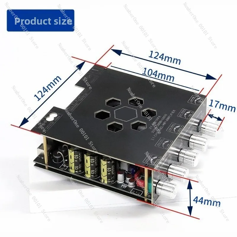 AS21HPA مضخم رقمي بلوتوث عالي الطاقة 2.1 قناة جهير ثقيل 300 وات * 2 + 600 وات مستورد TPA3255 #2