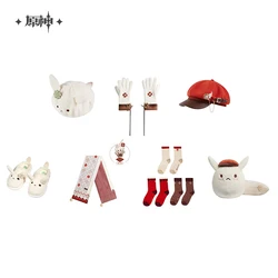 Sunsyea Official Genshin Impact Merch From miHoYo Klee Series Beret Gloves Octagonal Hat Scarf Slippers Socks Dodoco Plush Doll