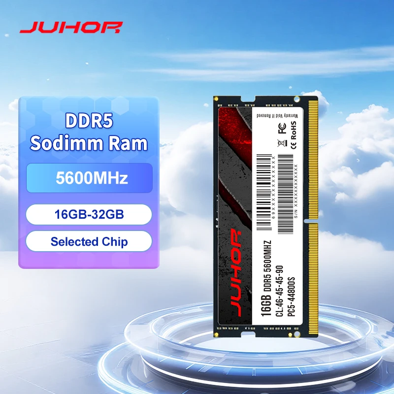 

JUHOR Laptop Memory DDR5 16GB 32GB 5600MHz Sodimm Memoria Ram