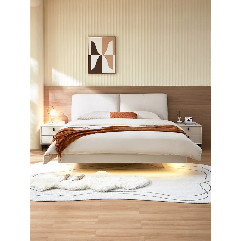 

Italian minimalist floating bed with elephant ears modern Simple master bedroom double