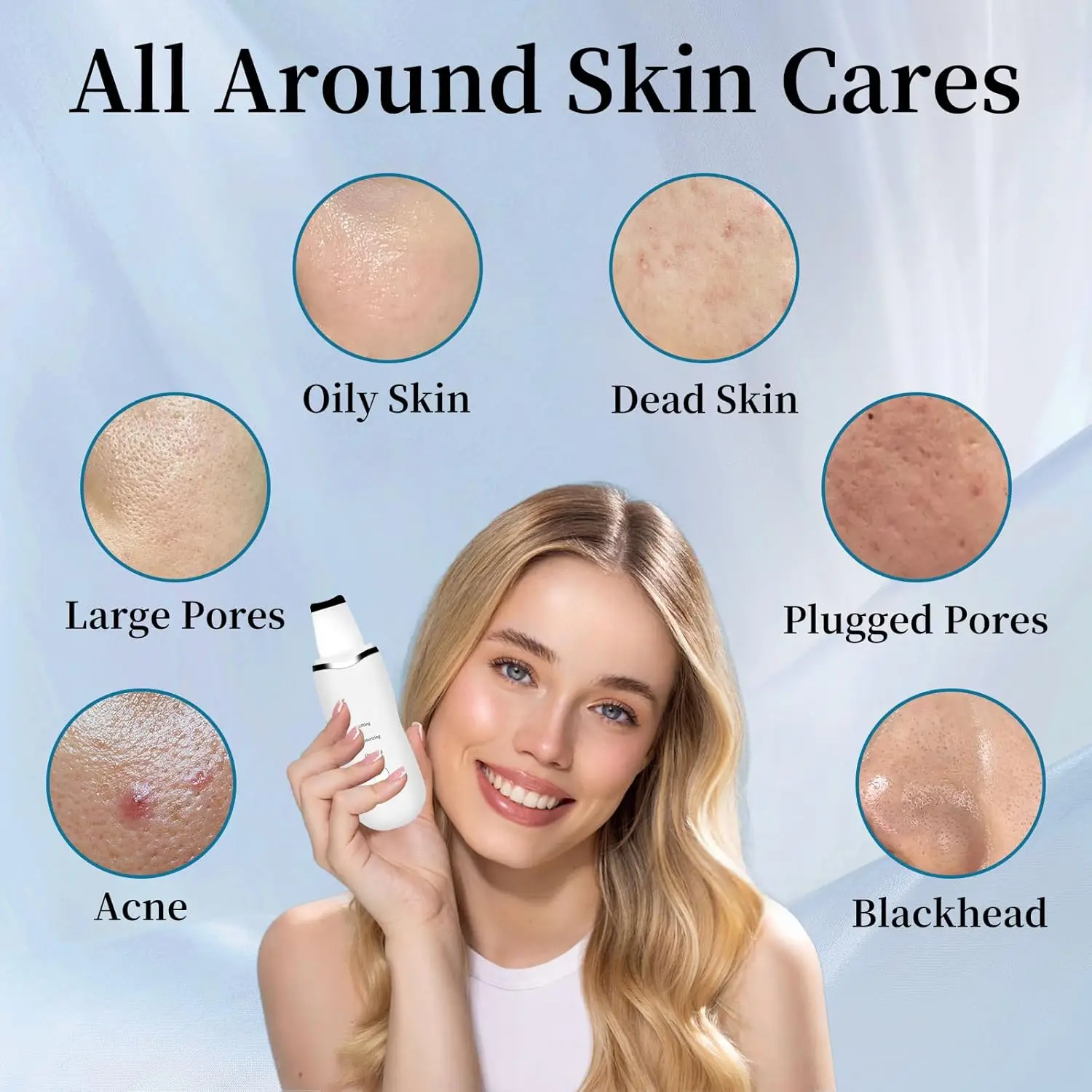 3種類の黒ずみ除去ツール - 深い汚れを落とすための皮膚角質除去フェイシャルスクレーパー、防水、充電式