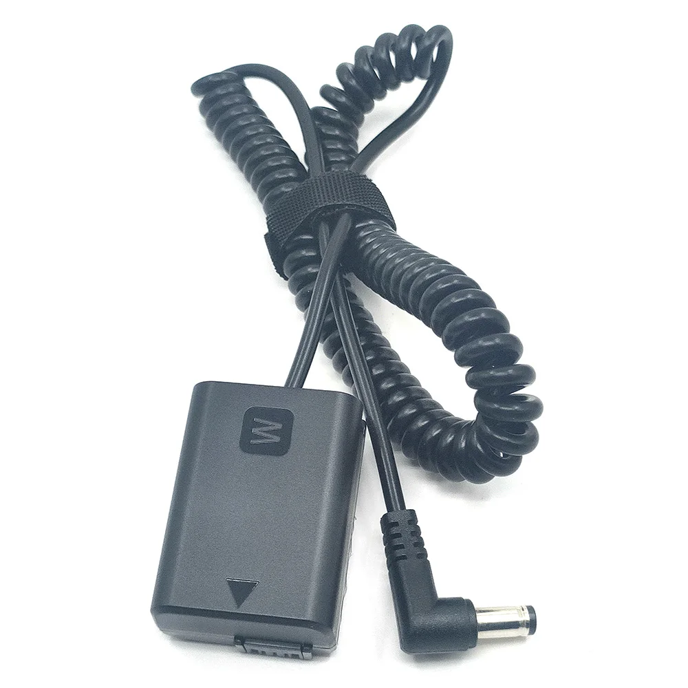 Male Spring Power Cable to NP-FW50 Dummy Battery AC-PW20 DC Coupler For Sony Alpha 7 a7S a7II A3000 A5000 A6000 NEX5 NEX3 ZV-E10