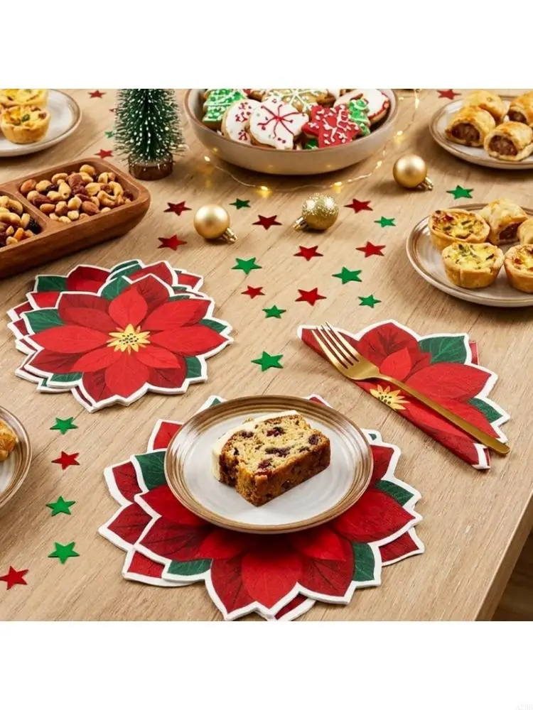 Seasonal Paper Napkins for Christmas Meals and Dessert Tables Decoration 20pcs A2BB