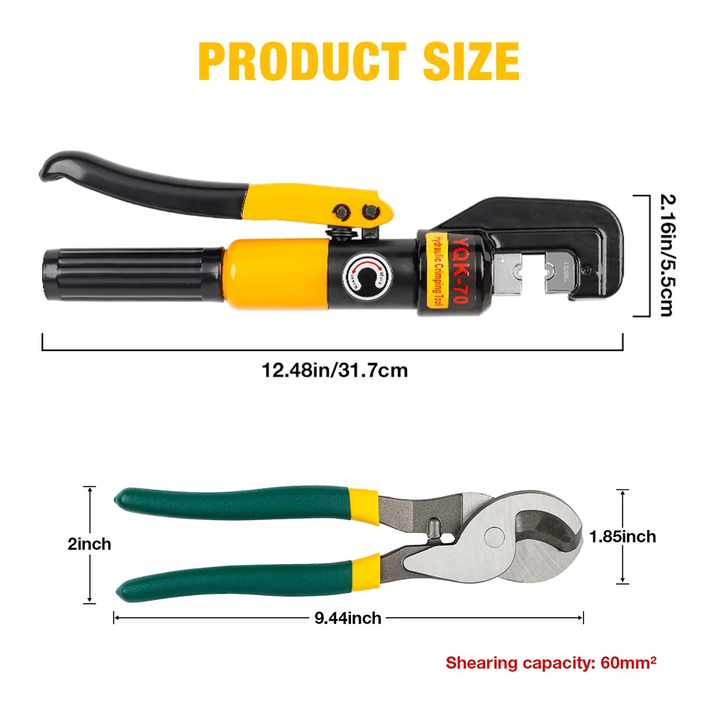 4-70mm² Hydraulic Crimping Pliers 4-6-8-10-16-25-35-50-70mm²  Hydraulic Tool 10T Hydraulic Pliers Cable Terminal Crimping Pliers