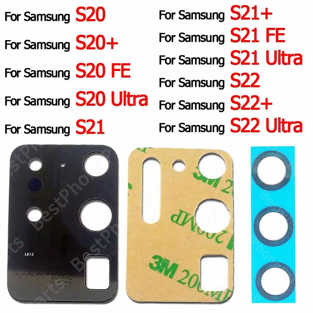 Lens Cover With Adhesive Sticker Rear Back Camera Lens Glass For Samsung Galaxy S20 FE S20+ S21 Plus S21+ S22 Ultra 5G S22+