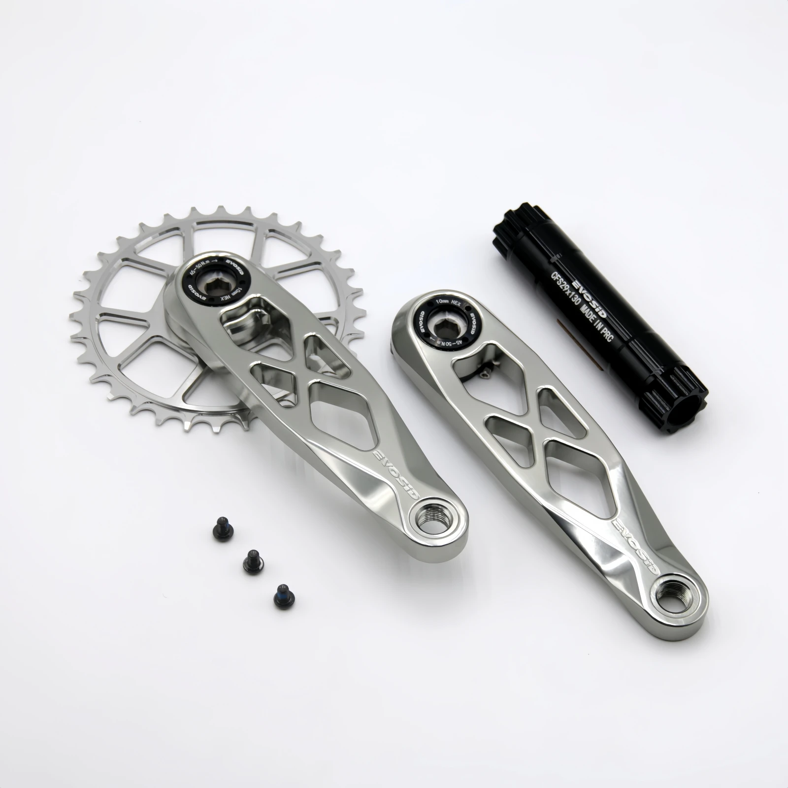 EVOSID Ultraleichte MTB-Fahrradkurbel 165 mm DUB-Achse 29 mm Mountainbike-Kurbelgarnitur 170 mm 3-Nagel gerade Installation für Enduro AM