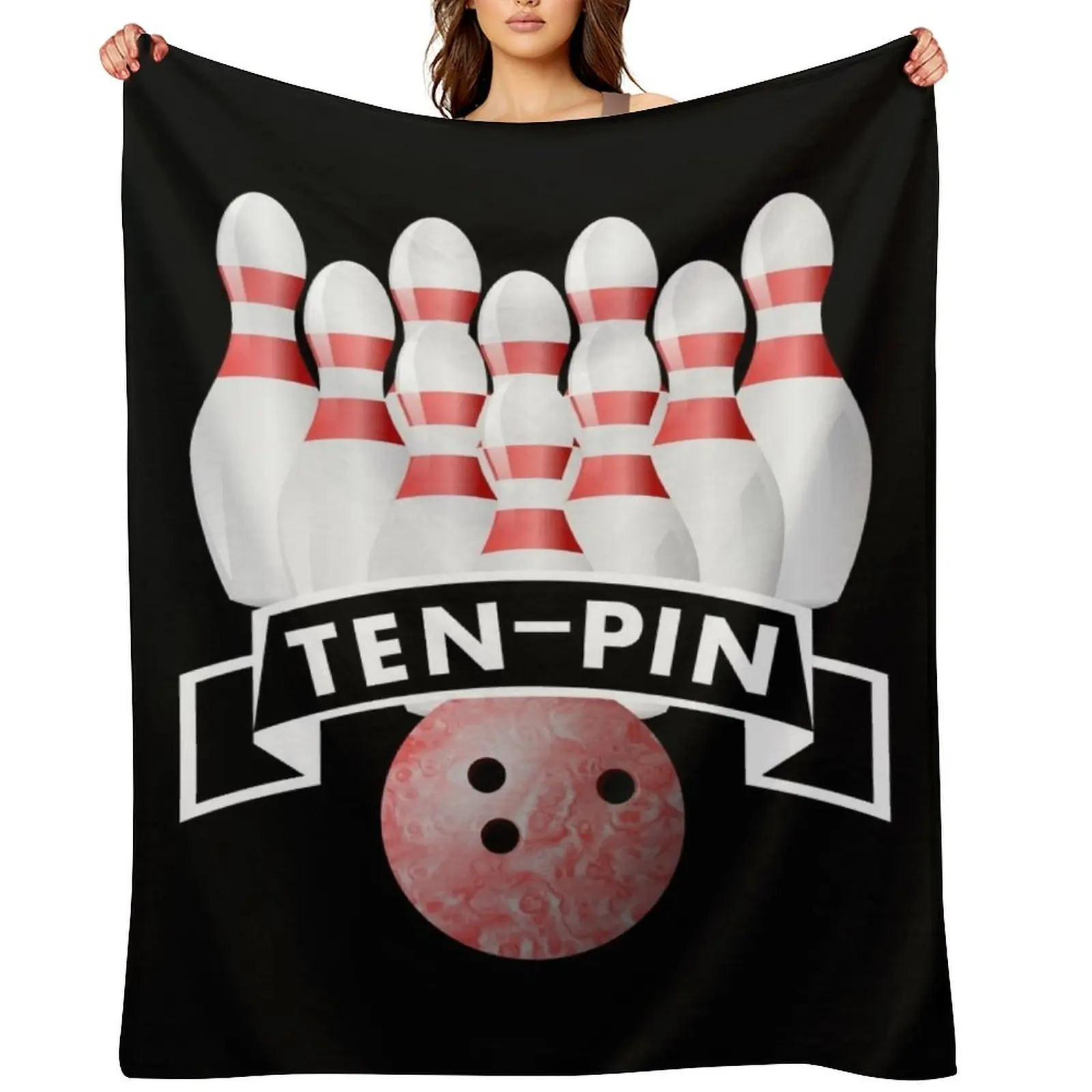 

Ten Pin Bowling Throw Blanket Custom Picnic Sofa Thermal Blankets