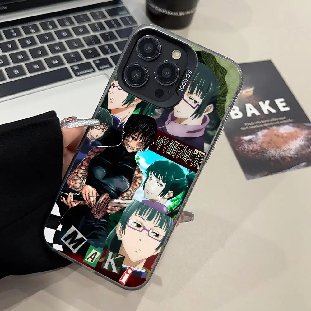 Jujutsu Kaisen Maki Zenin Phone Case for iPhone 17 16 15 14 13 12 11 X XR XS 8 7 Pro Max Plus Translucent Colour Cover Cover