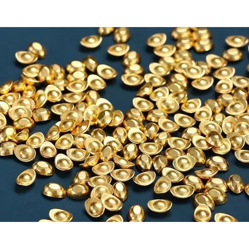 10pcs Lucky Wealth Sand Gold Ingot Ornament Solid Mini Gold Bar Gold Seeds Statue Living Room Office Feng Shui Decoration Gift