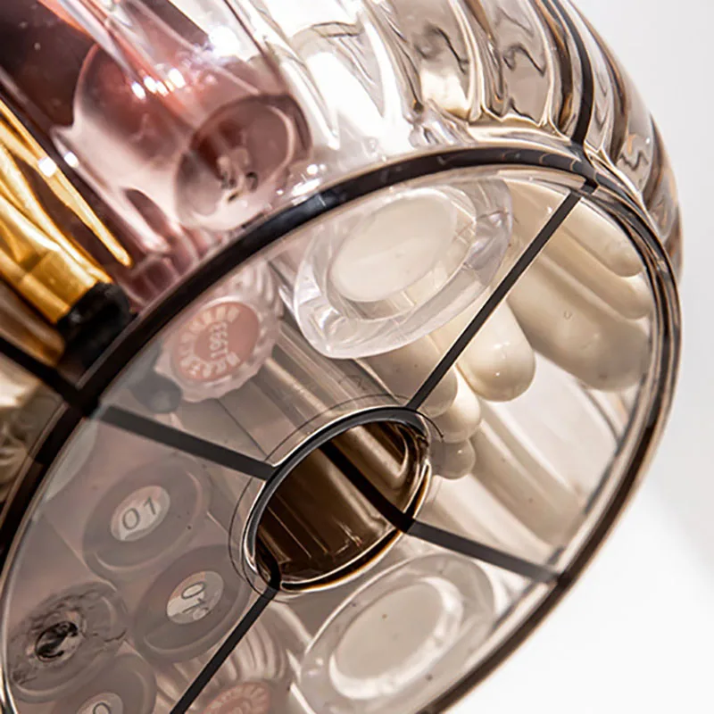 360 °   Porte-brosse de maquillage rotatif à 4 fentes, boîte de rangement pour pinceaux de maquillage, boîte de rangement pour outils cosmétiques rotatifs avec Base détachable