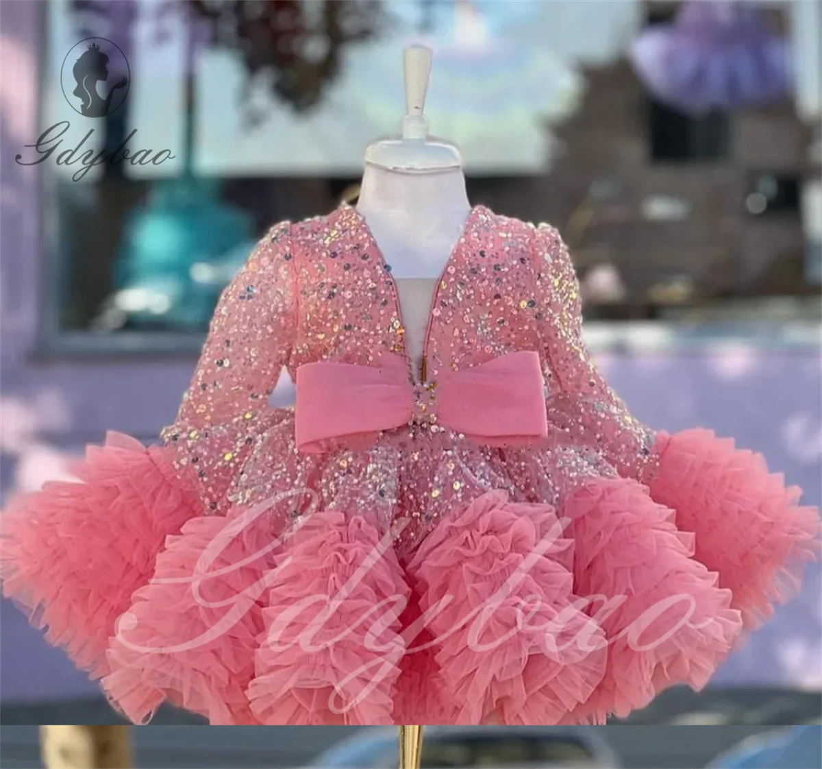 Luxury Girl Birthday Party Dress Flower Girl Dress First Formal Christmas Gift Girl Sequins Stage Performance Dress