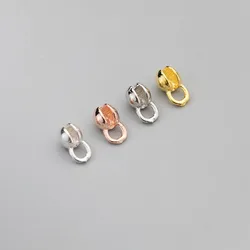 2pcs 925 Sterling Silver Cords Closure Covered Beads Bracelets Necklace Connector Buckle Clamp Crimp Beads DIY Jewelry Making