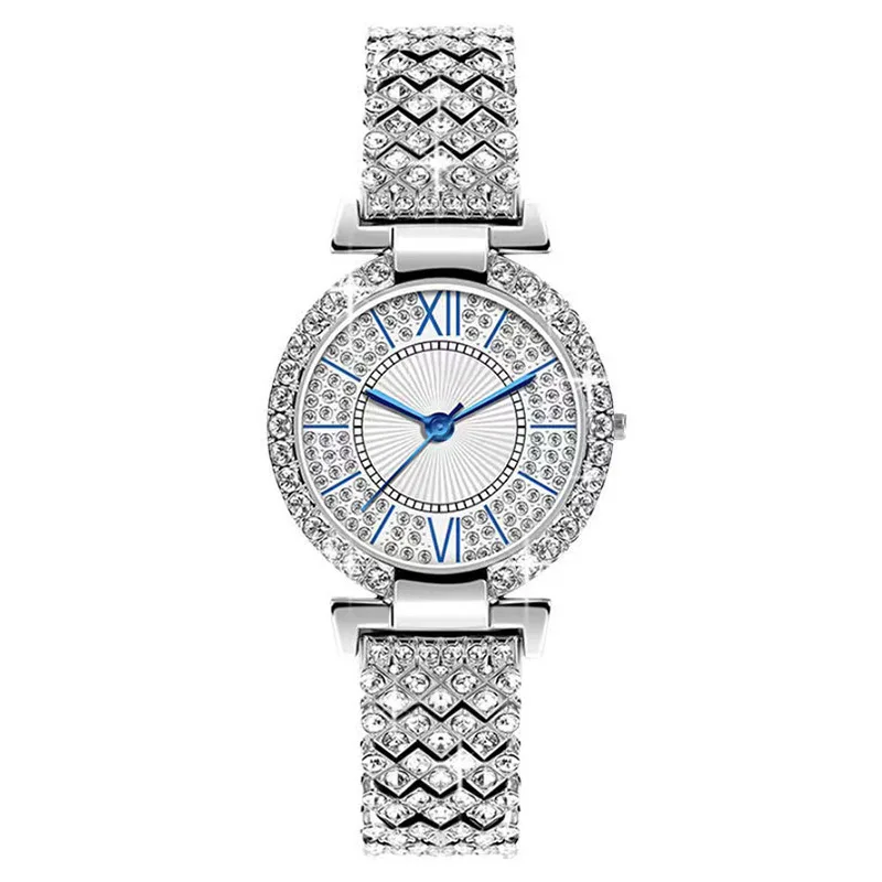 

New Fashion Trend All Diamond Timed Women's Watch Quartz Watch Bracelet Watch Women's Waterproof Watch