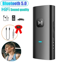 JINSERTA Wireless Receiver Bluetooth 5.0 Audio Adpter MP3 Music Player with HD Microphone for Mobile Phone Headset Support TF