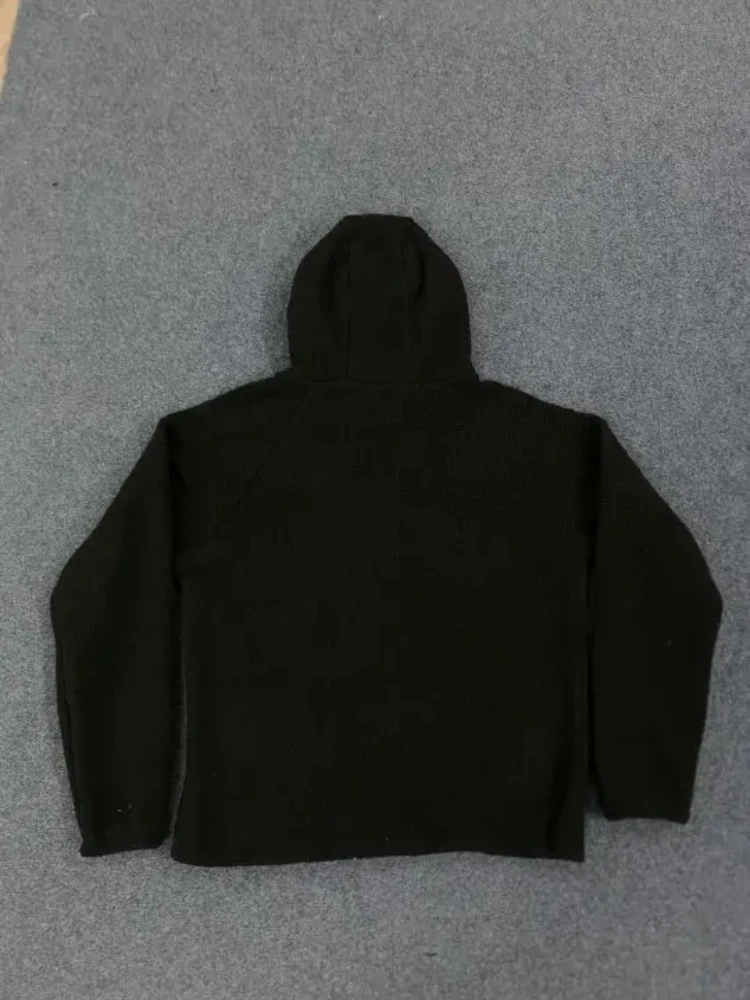 

Осенне-зимняя флисовая теплая толстовка с капюшоном в стиле Харадзюку и шнуровкой в американском стиле ретро с буквенным принтом, повседневная свободная универсальная толстовка на молнии