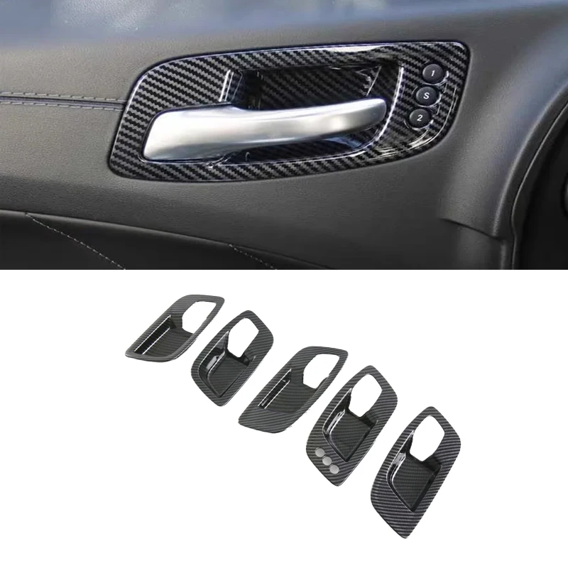 

Для Dodge Charger 2011-2021 для Chrysler 300c 2015-2021 ABS углеродное волокно, внутренняя дверная ручка, чаша, накладка, аксессуары для интерьера