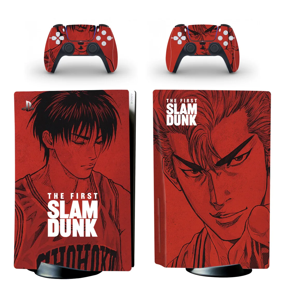 Pegatina de piel de disco The First Slam Dunk PS5, cubierta de calcomanía para consola y 2 controladores, vinilo adhesivo de piel de disco PS5