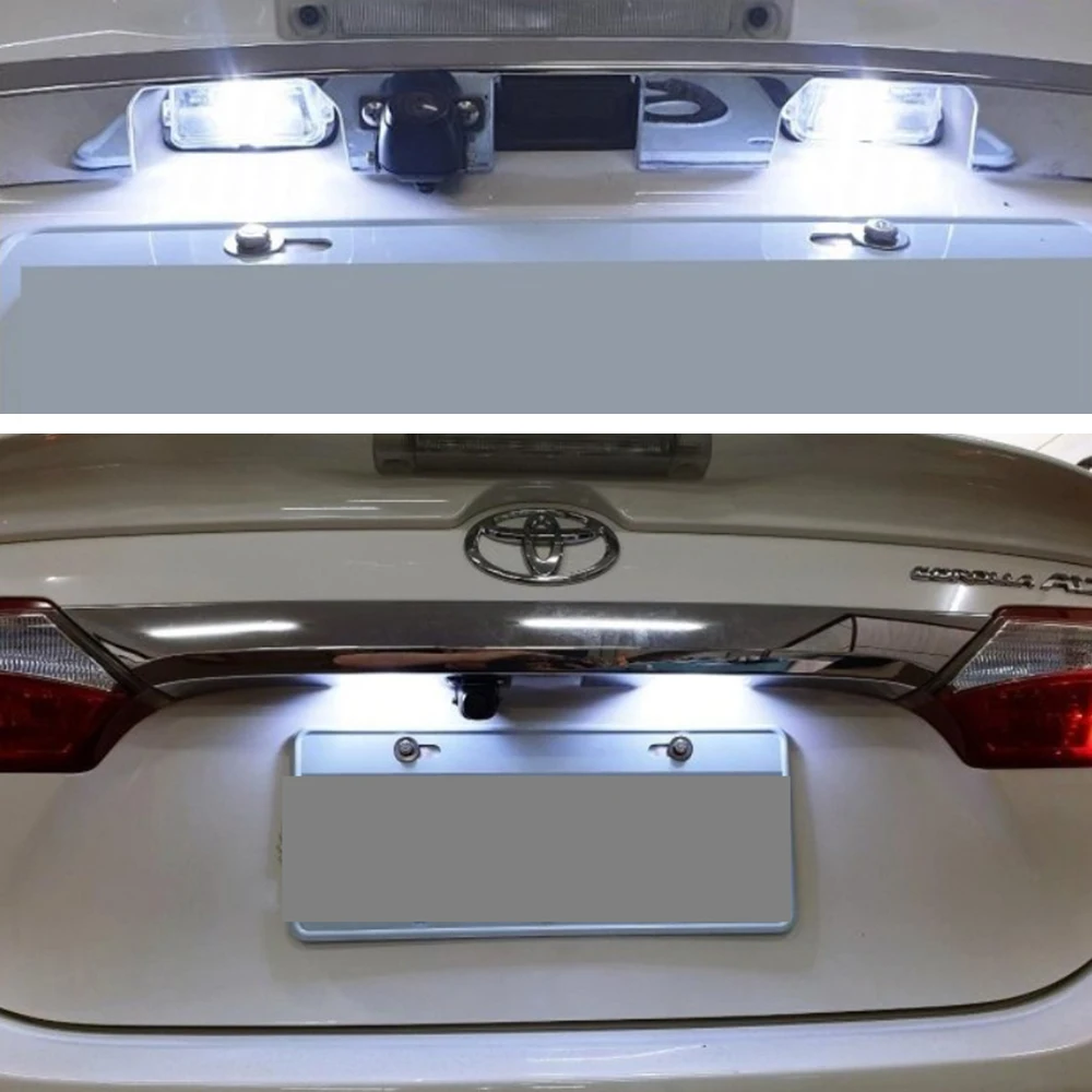 2pcs LED License Plate Light Lamp For TOYOTA VERSO 2009-2012 E`Z YARIS LEVIN CAMRY COROLLA 2007-2014 AURIS AVENSIS 2008-2013