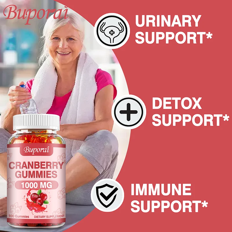 Cranberry Gummies - Supports Urinary Tract, Kidney, Bladder Health, Immune Support, Antioxidant