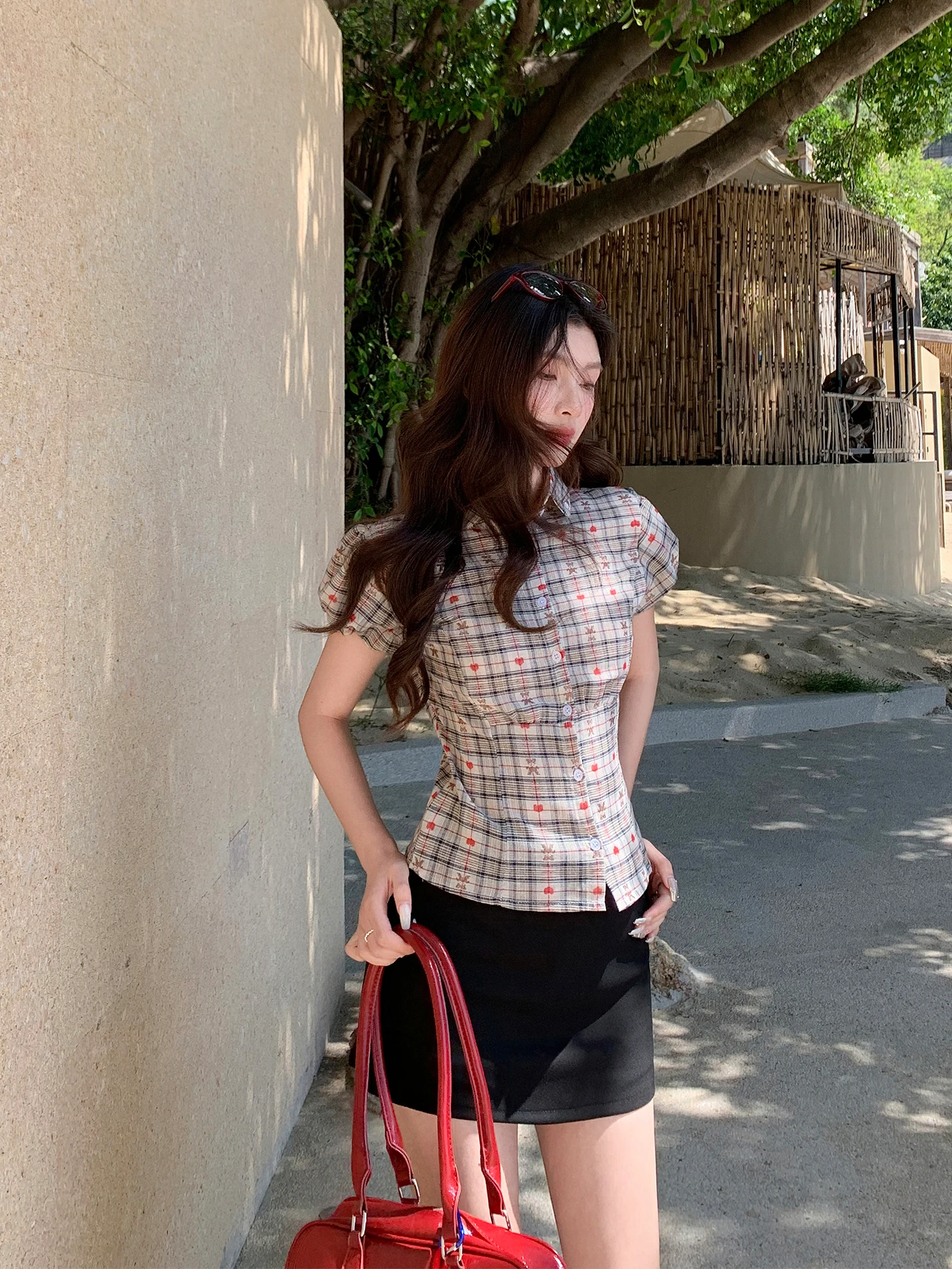 

Белая юбка-трапеция в стиле ретро с эффектом «сладкий и острый» оттенков, не просвечивающая, женская модная летняя новинка 2026 года