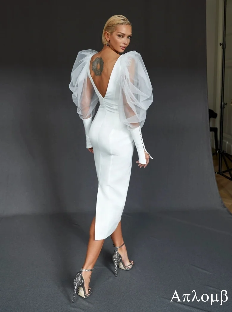 Abito da sposa di lusso con scollo a V alla moda semplice senza maniche in raso bianco personalizzato Abiti da sposa con temperamento per festa nuziale di alta qualità